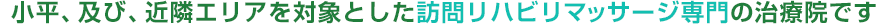 東京都小平市の訪問リハビリマッサージ専門の治療院です